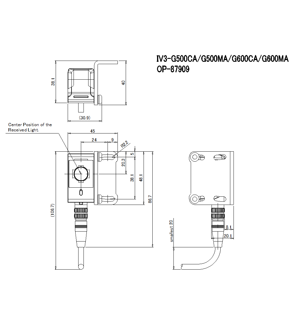 IV3-G500CA/IV3-G500MA/IV3-G600CA/IV3-G600MA/OP-87909 Dimension