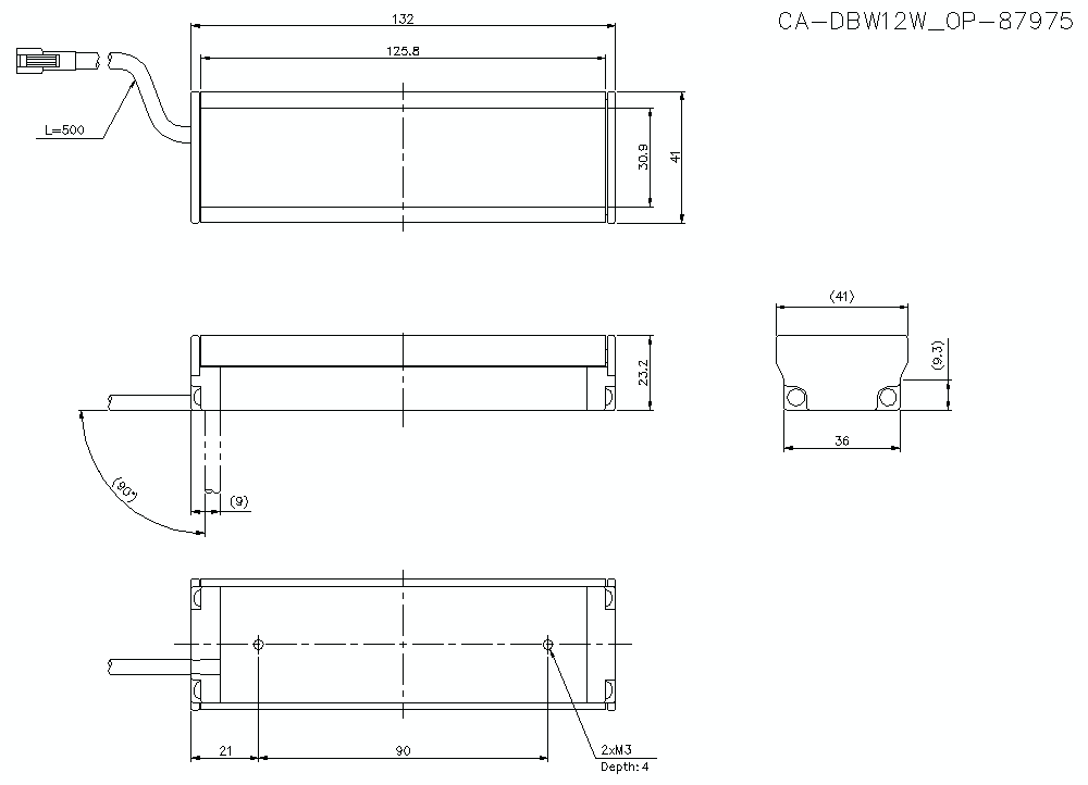 CA-DBW12W/OP-87975 Dimension