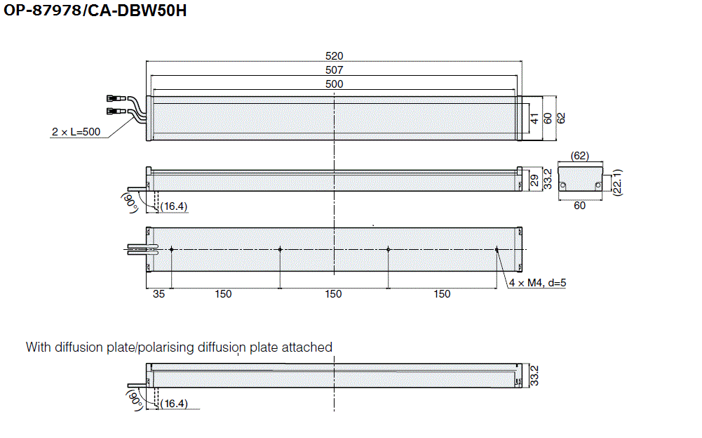 OP-87978/CA-DBW50H Dimension