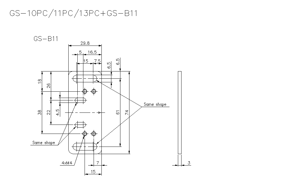 GS-1XPC/GS/B11_01 Dimension